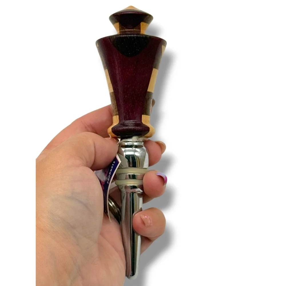 Handcrafted Exotic Wood Wine Bottle Stopper | Turned Wood Barware Gift